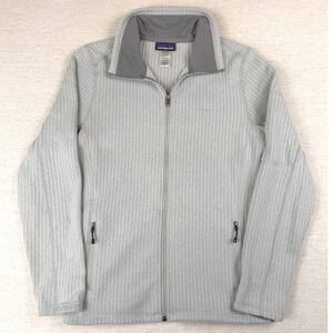 Patagonia Better Sweater Full Zip Fleece Jacket Gray Ribbed Knit 25585 Women XL
